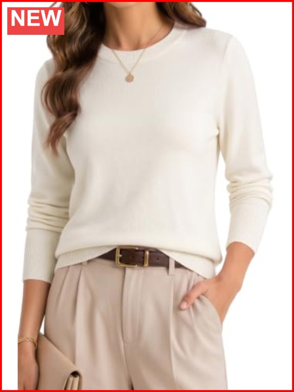 Soft Wool Blend Midweight Knit Pullover Sweater Business Casual